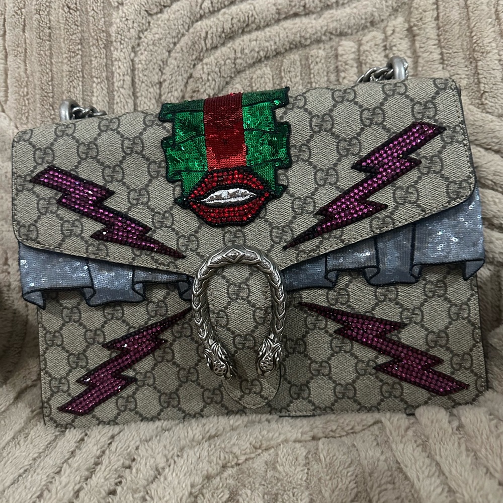 🤎GUCCI GG SUPREME LIMITED EDITION large Sequin chain shoulder bag 🤎